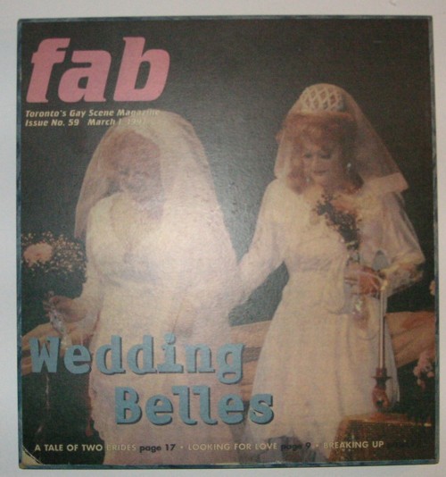 Fab Magazine cover 1997 in double bride ceremony with Roxy